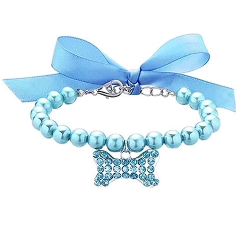 Cartoon Style Imitation Pearl Cloth Color Block Pet Accessories