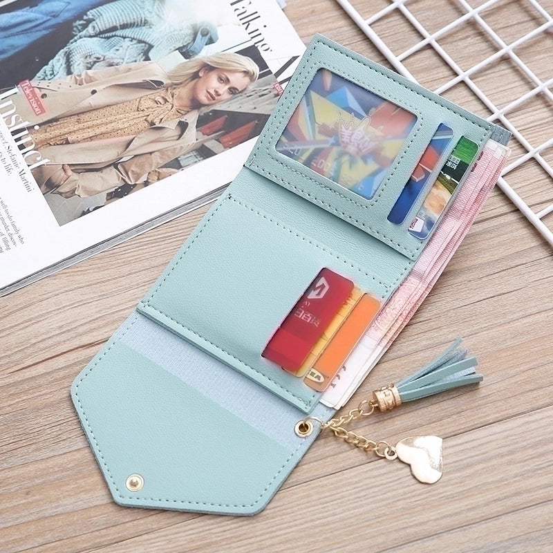 Women'S Solid Color Pu Leather Light Grey Light Green Dark Grey Magnetic Buckle Wallets