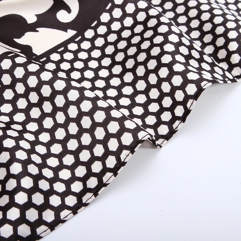 Women's Elegant Flower Satin Printing Silk Scarves