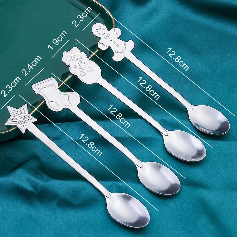 Christmas Cute Cartoon Stainless Steel Festival Tableware 1 Set