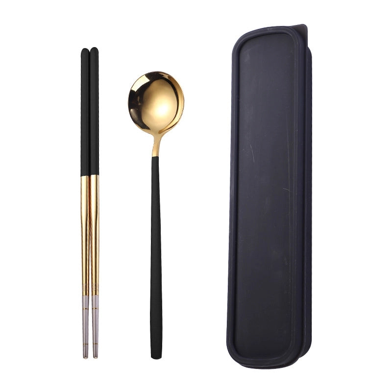 Fashion Solid Color Stainless Steel Tableware 1 Set