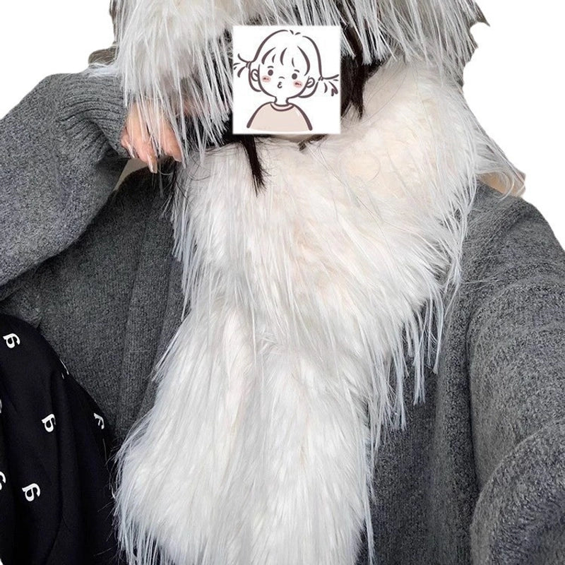 Women's Modern Style Classic Style Solid Color Plush Scarf
