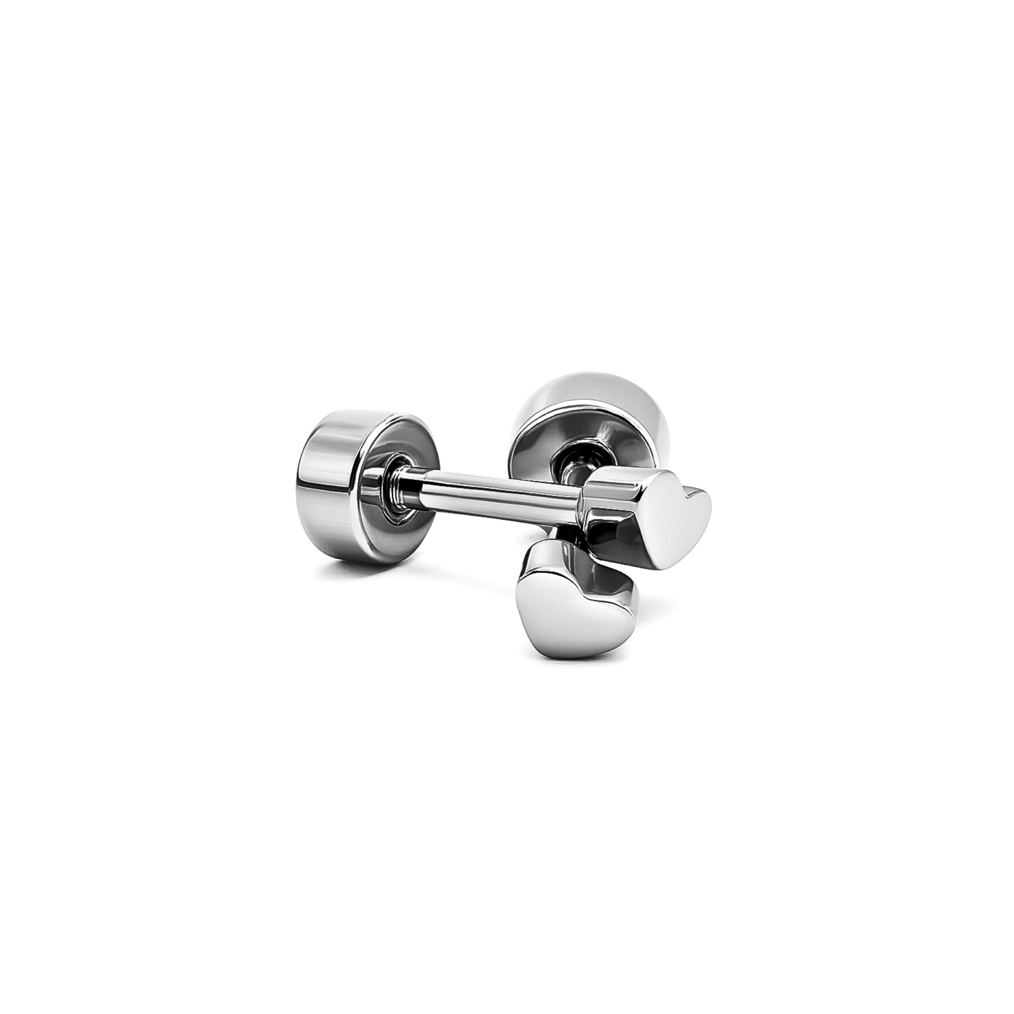 4mm Baby heart studs - Silver