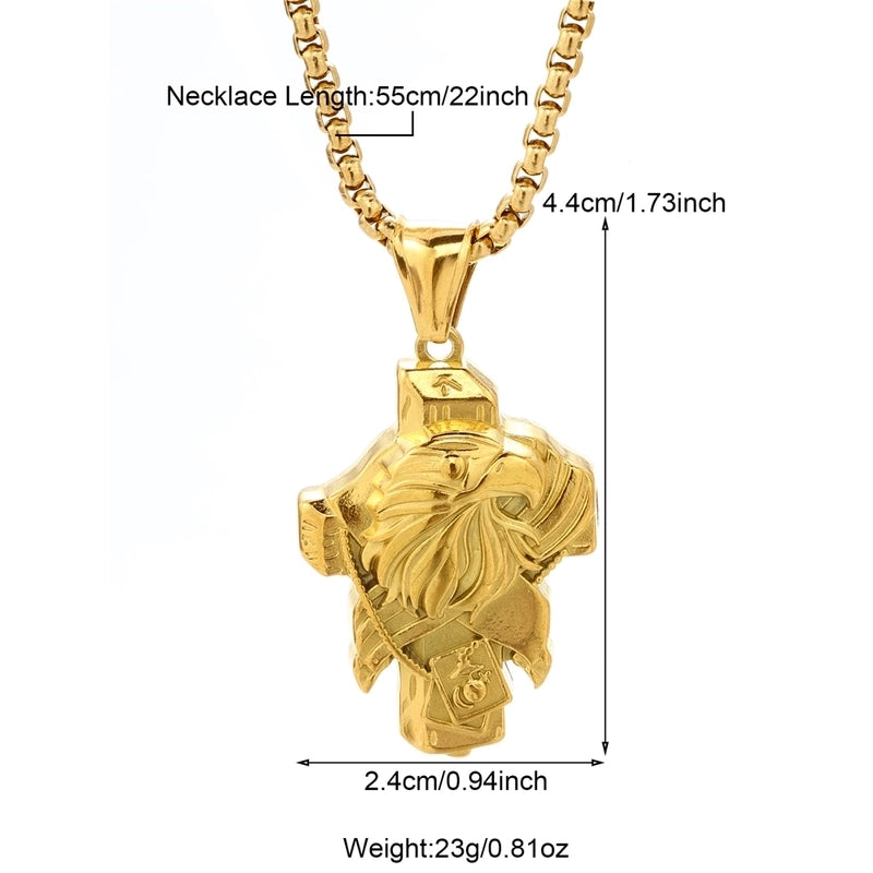 Modern Style Classic Style Portrait Cross Solid Color 304 Stainless Steel 18K Gold Plated Round Pendant Necklace