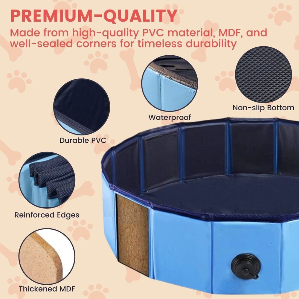 Pet Pool 120cm*30cm XL Blue Circle