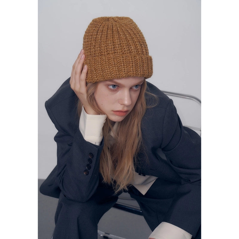 Women's Elegant Basic Solid Color Eaveless Wool Cap