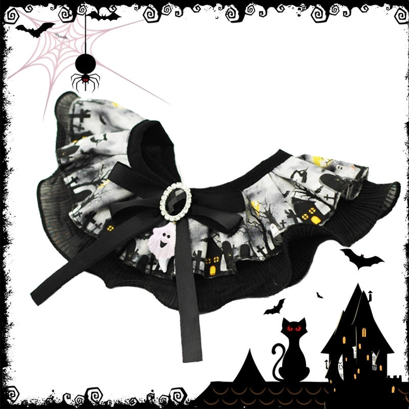 Casual Cotton Polyester Halloween Skull Pet Collar