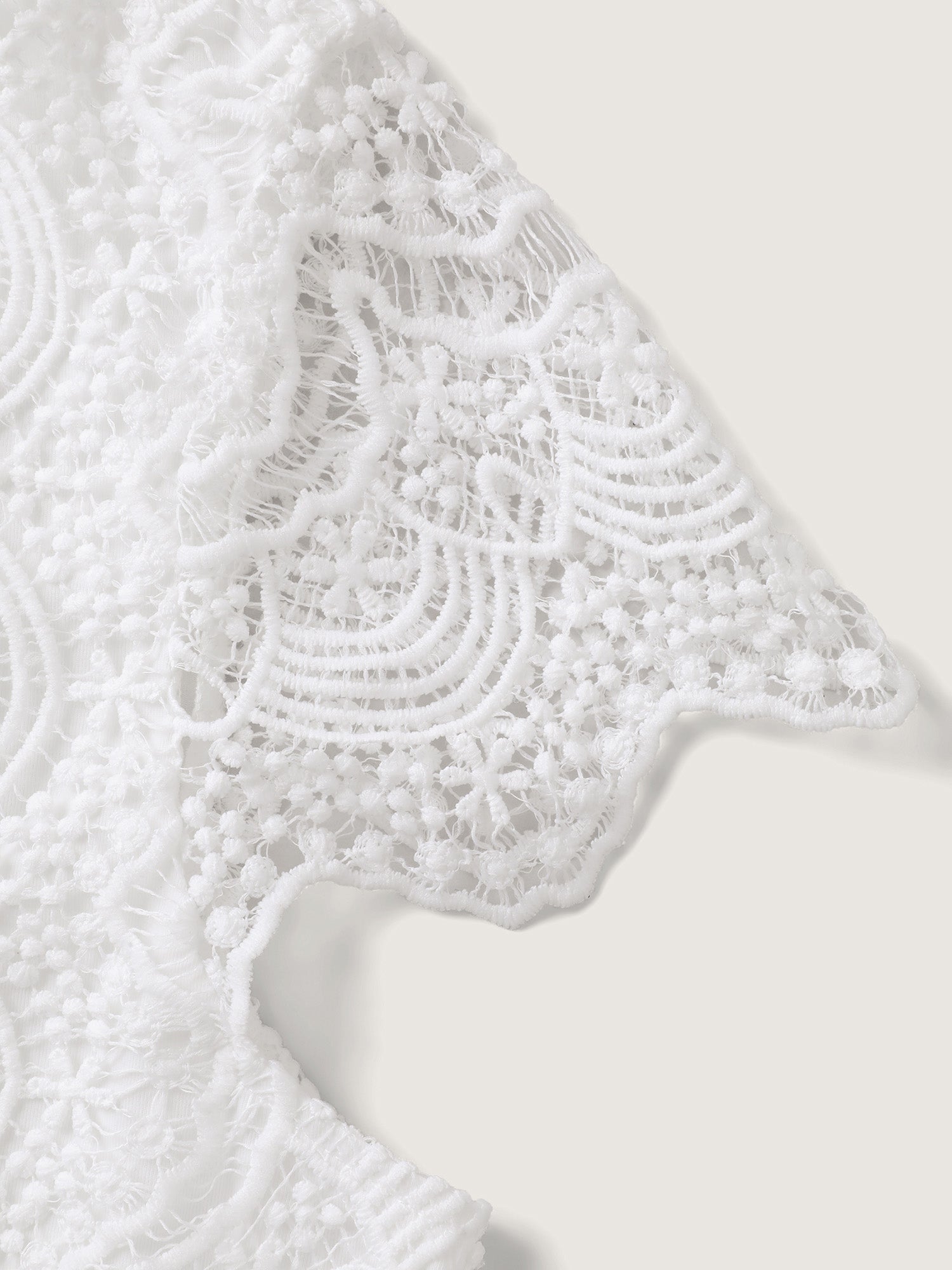 Lace Cut-Out Tiered Plain Top