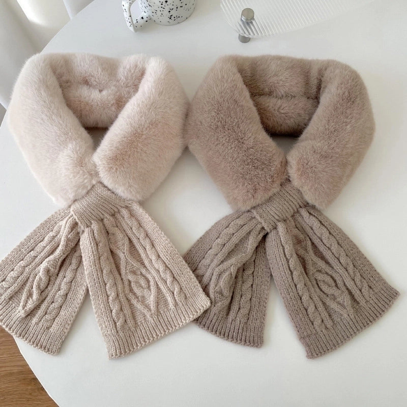 Women's Elegant Solid Color Cotton Blend Plush Scarf