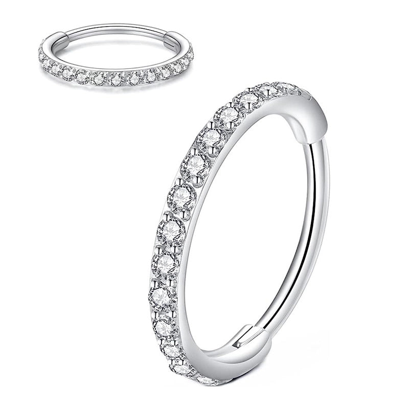 1 Piece Nose Rings & Studs Minimalist Classic Style Star 304 Stainless Steel Inlay Zircon Nose Rings & Studs
