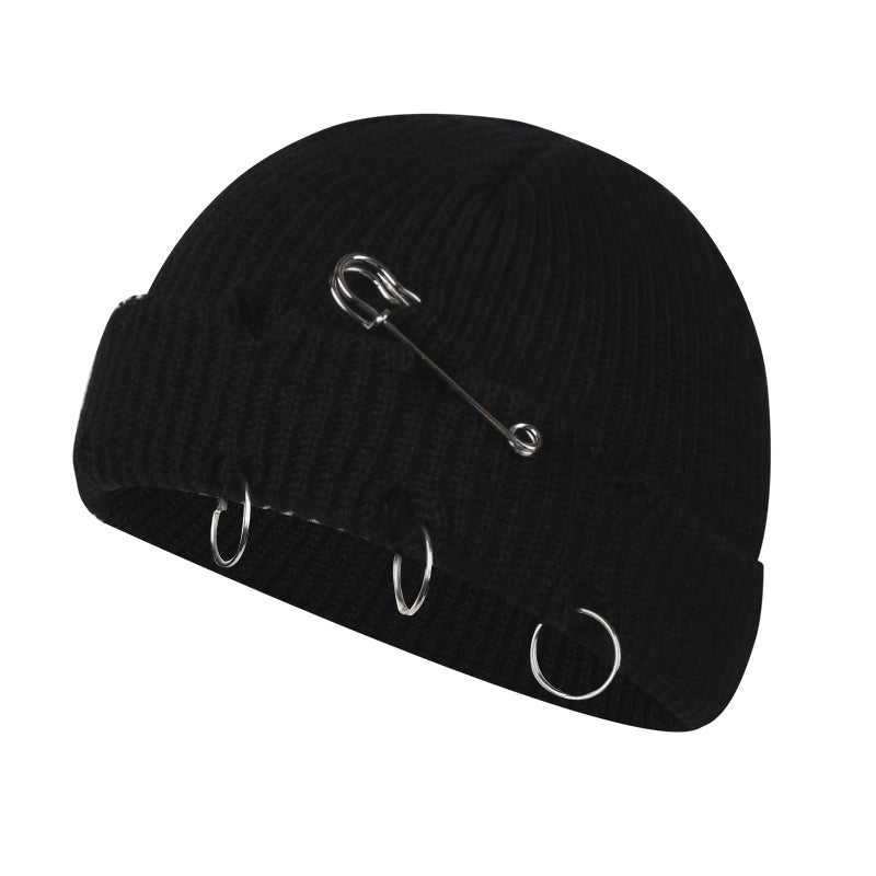 Autumn And Winter New Korean-style -style Basic Broken Pin Cold Cap Knitted Wool Curling Cap For Men And Women