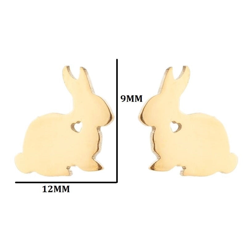 Minimalist Animal Stainless Steel Plating Hollow Out Ear Studs 1 Pair
