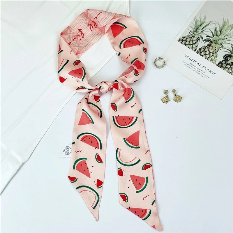 Women's Sweet Flower Satin Silk Scarves