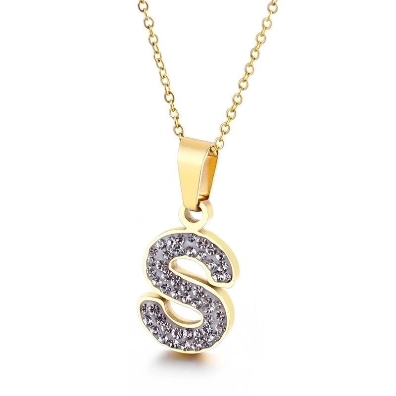 Titanium Steel 18K Gold Plated Fashion Plating Letter Necklace