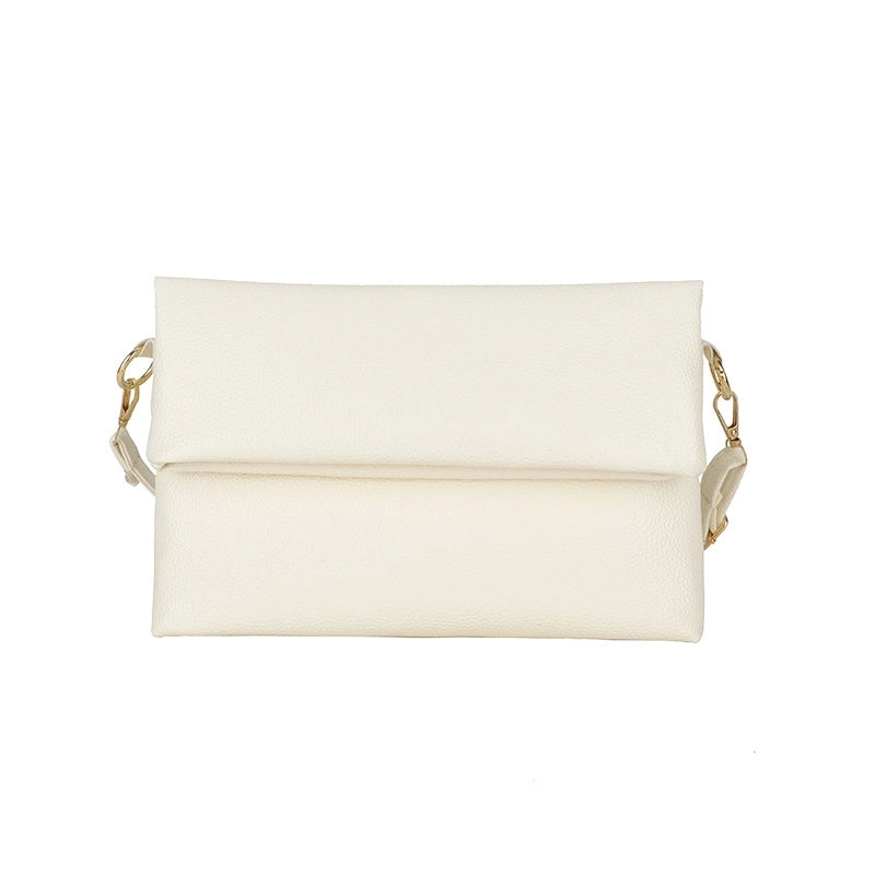 Women's Medium Pu Leather Solid Color Streetwear Square Flip Cover Shoulder Bag Crossbody Bag Square Bag