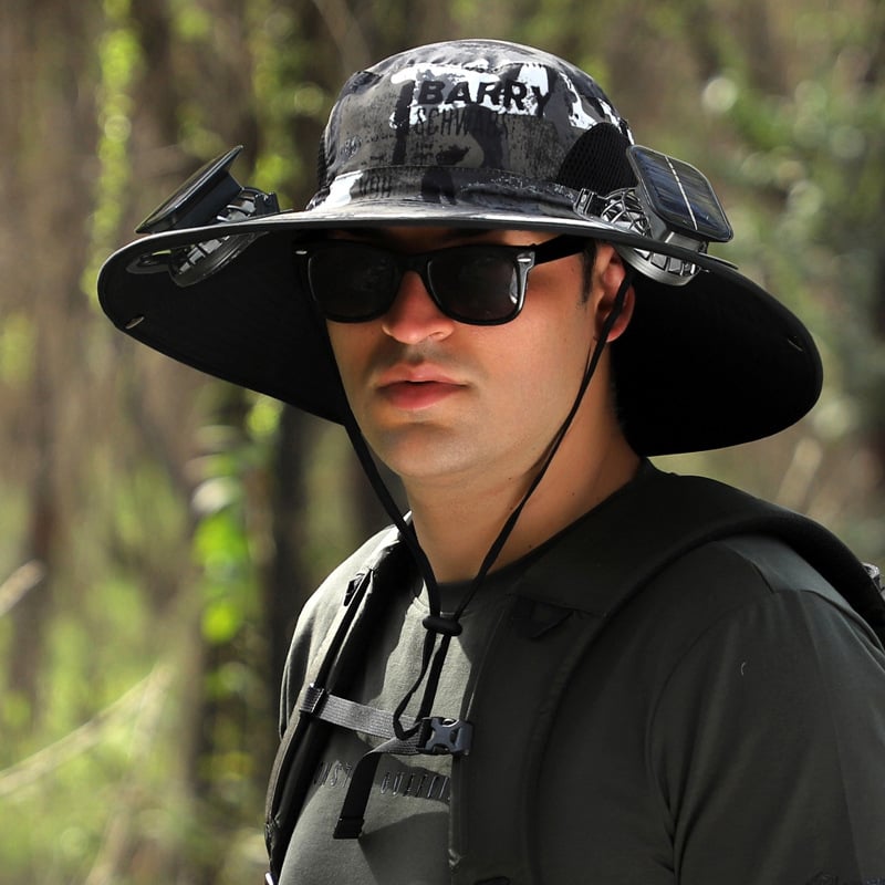 🔥LAST DAY 49% OFF🔥- Wide Brim Solar Fan Outdoor Fishing Hat-Solar & USB Charging