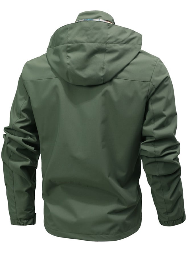 Men's Thin Waterproof Outdoor Hooded Punching Jacket