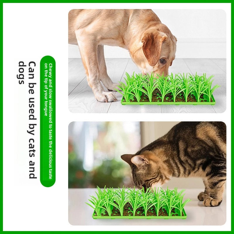 Pet Cat Dog Food Gare Silicone Slow Food Mat With Suction Cup Grass Silicone Foraging Mat