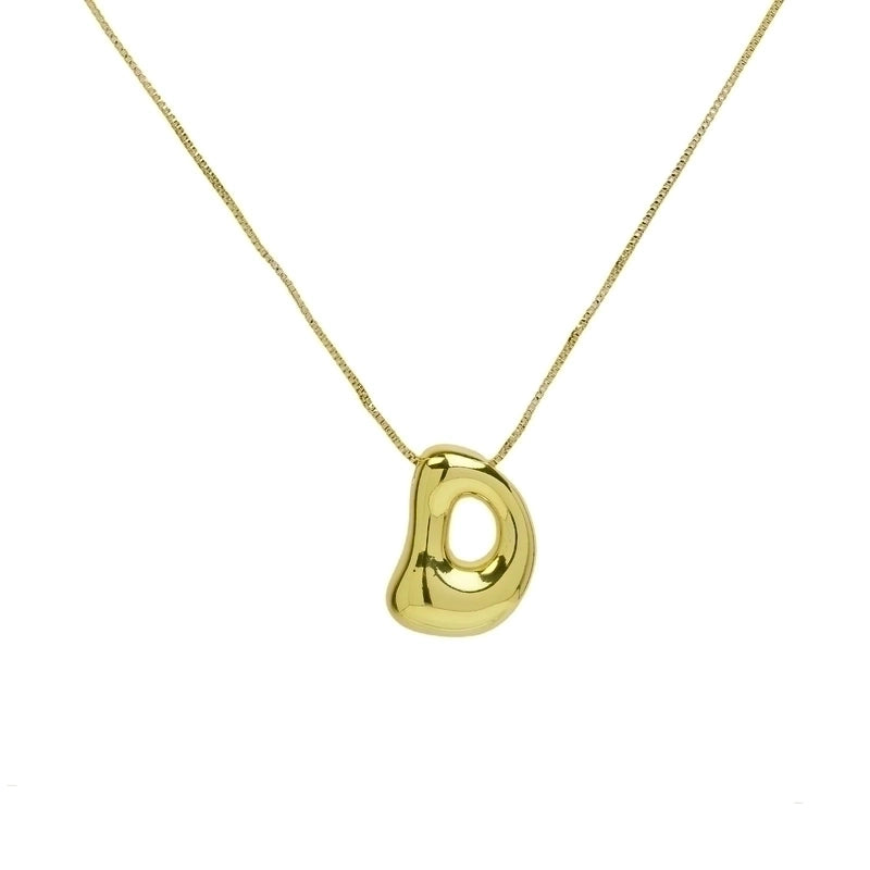 Copper 18K Gold Plated Minimalist Letter Plating Pendant Necklace
