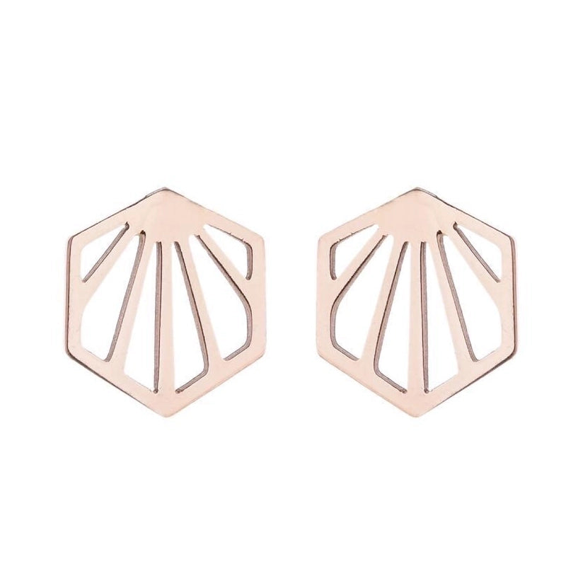 Minimalist Human Gingerbread Apple Stainless Steel Plating Hollow Out Ear Studs 1 Pair