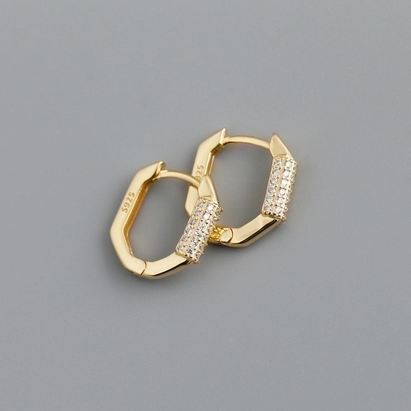 2 Pieces Minimalist Geometric Copper Plating Ear Studs 1 Pair