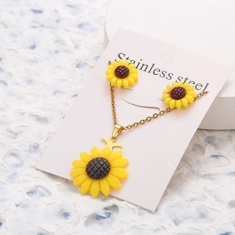 5 Pieces 2 Pieces Minimalist Star Cat Butterfly Stainless Steel Women's Jewelry Set