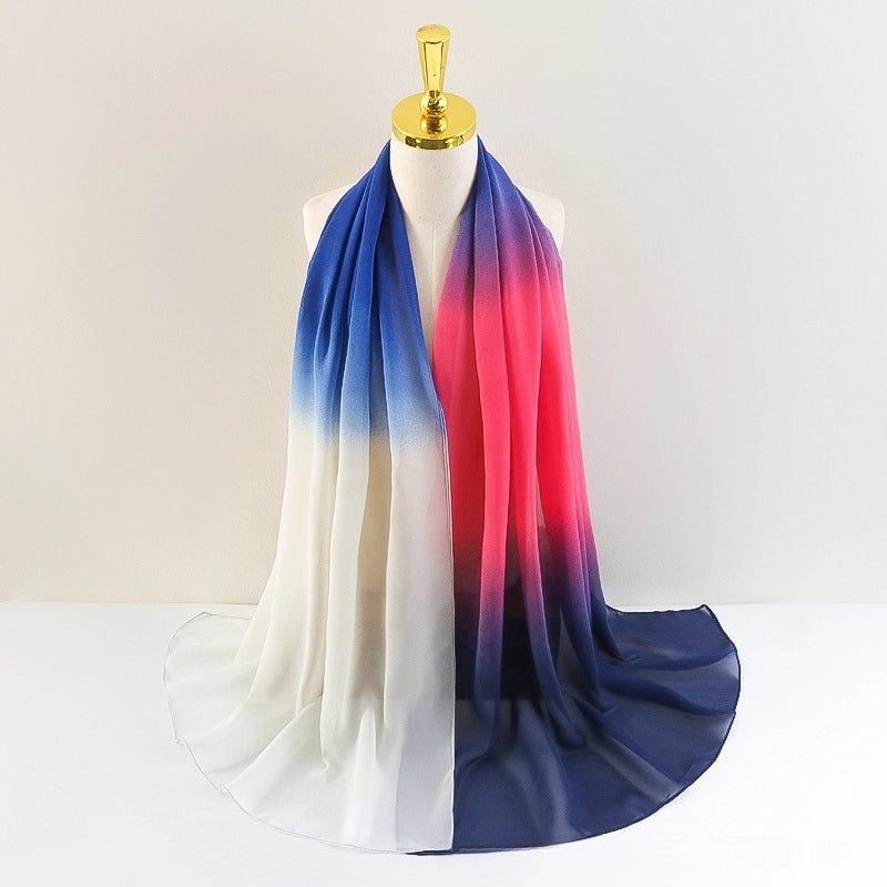 New 75D Chiffon Scarf Spring Long Scarf Gradient Scarf Spring And Autumn Building Season Scarf Women Factory
