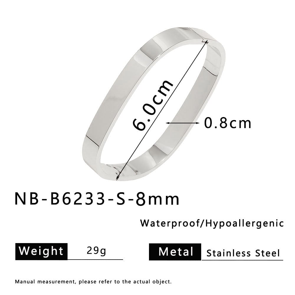 2025 Trendy Unique Square Stainless Steel Bracelet With 18K Gold Plated Female Set