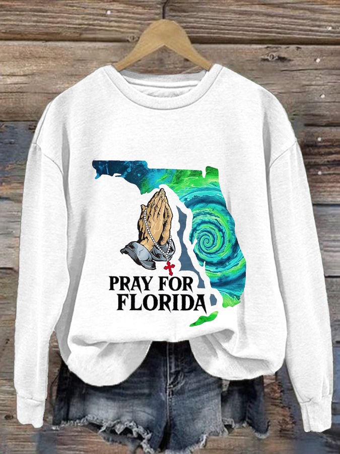 Women's Pray For Florida Printed Sweatshirt