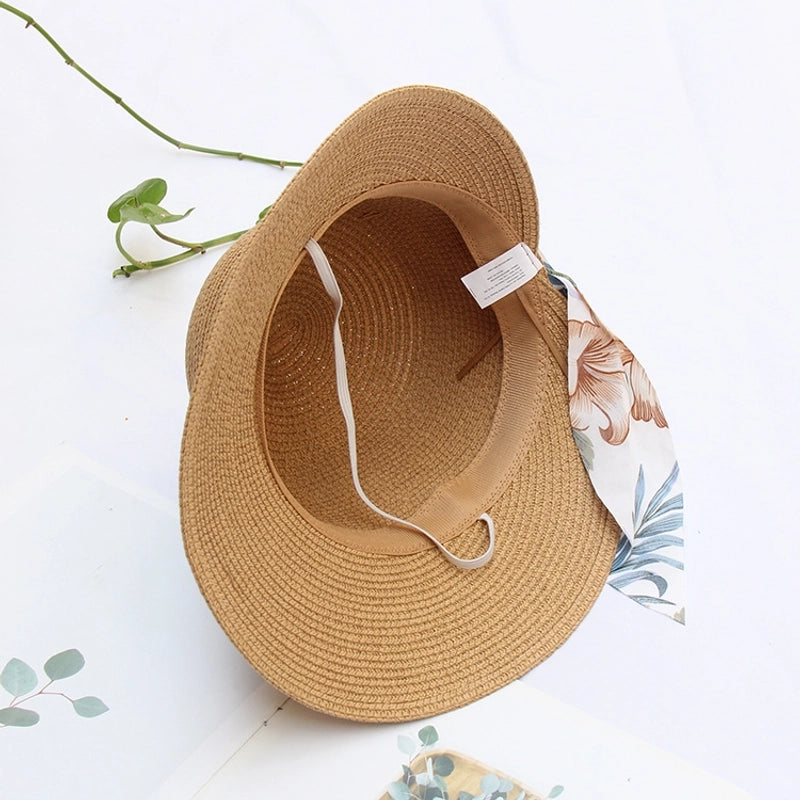 Women's Vacation Solid Color Bowknot Straw Hat
