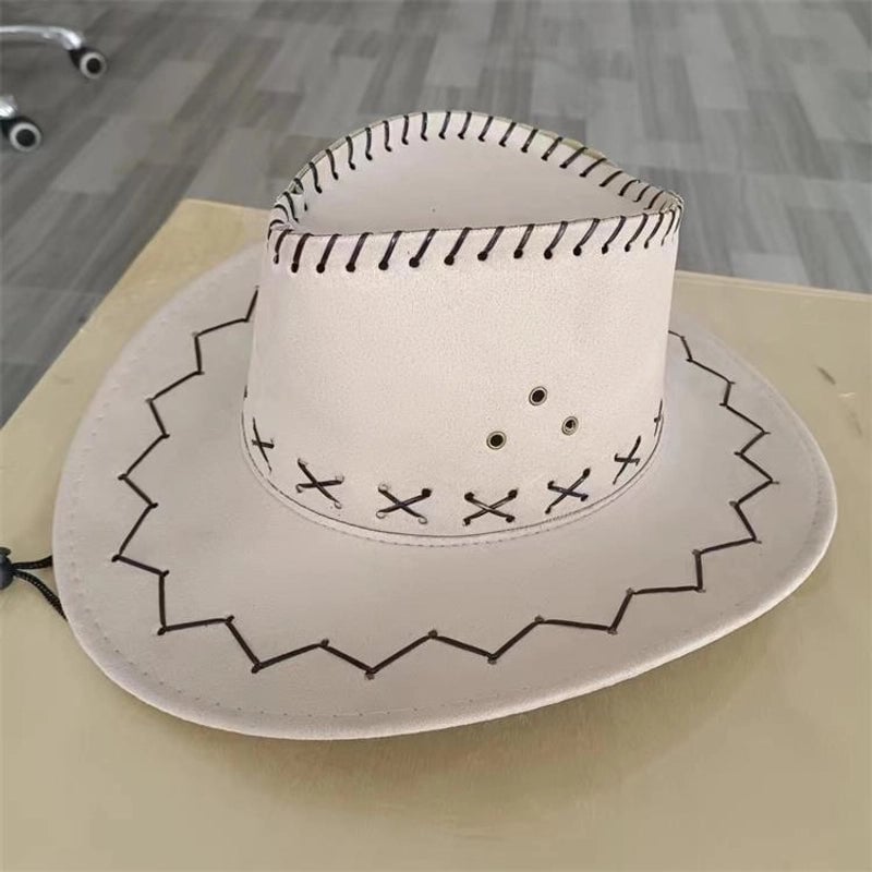 New Fashion Chicken Skin Deerskin Velvet Knight Western Cowboy Hat Camouflage Cloth Hat Travel Sun Hat Straw Hat
