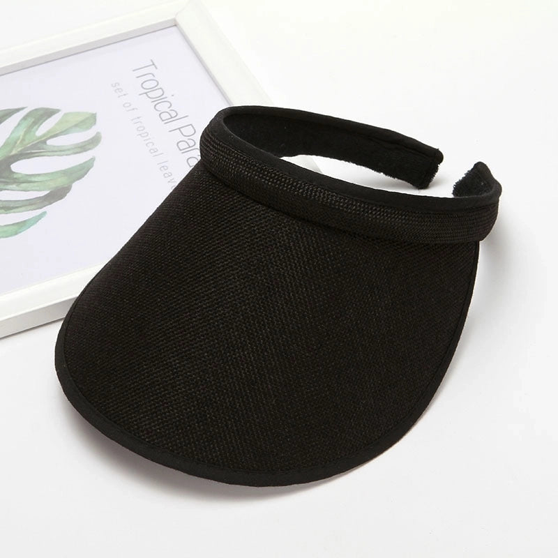 Women's Minimalist Solid Color Flat Eaves Straw Hat