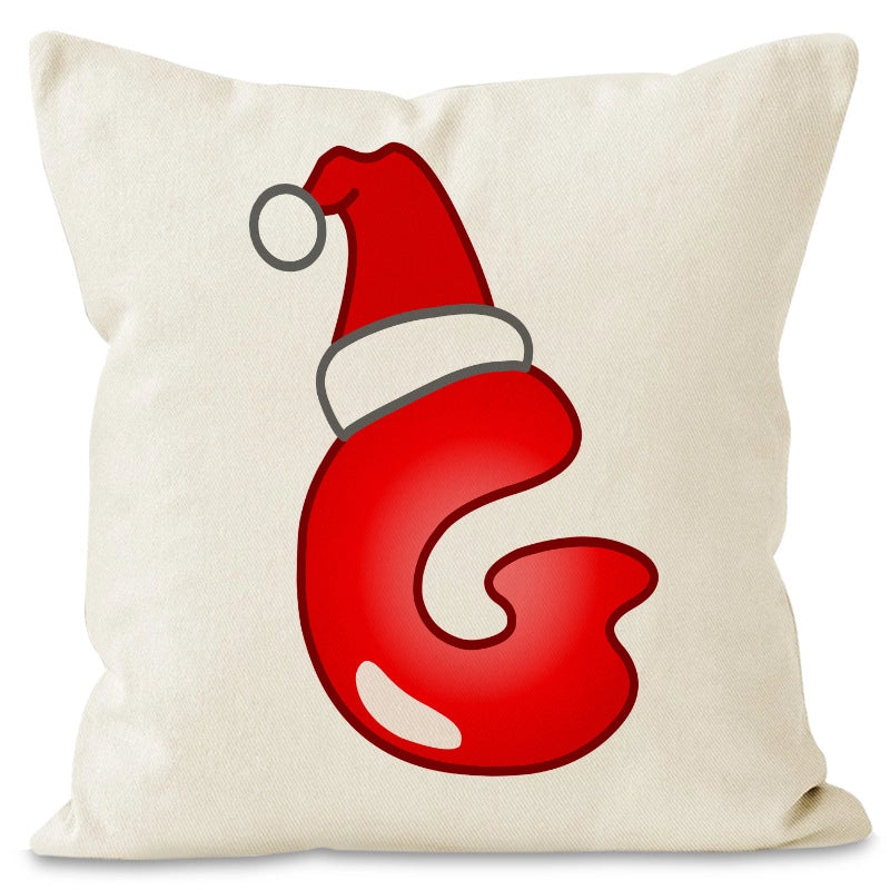 Christmas  Cute Modern Style Christmas Hat Letter Linen Polyester Pillow Cases Couch & Sofa Decor