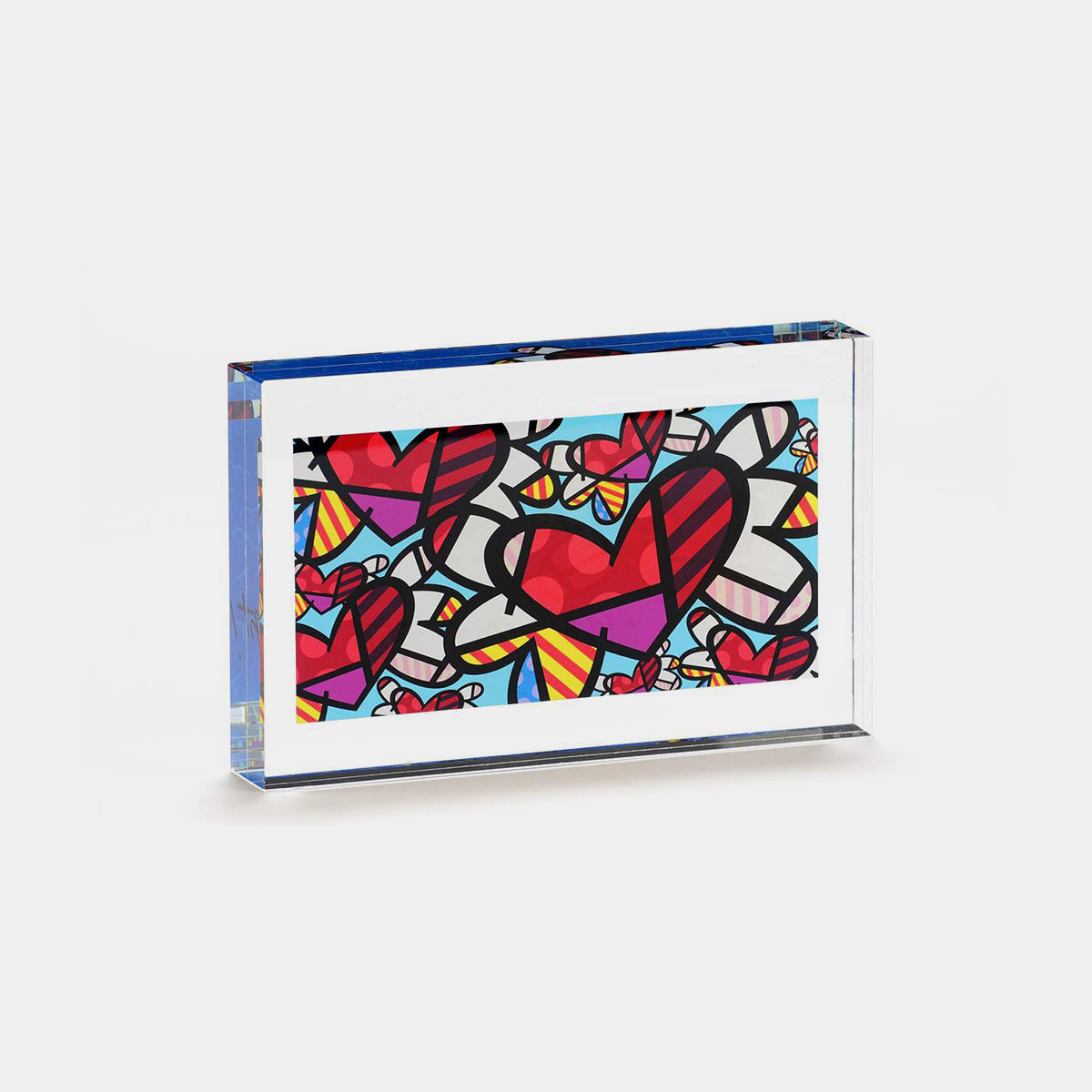 Britto Heart Glass Block