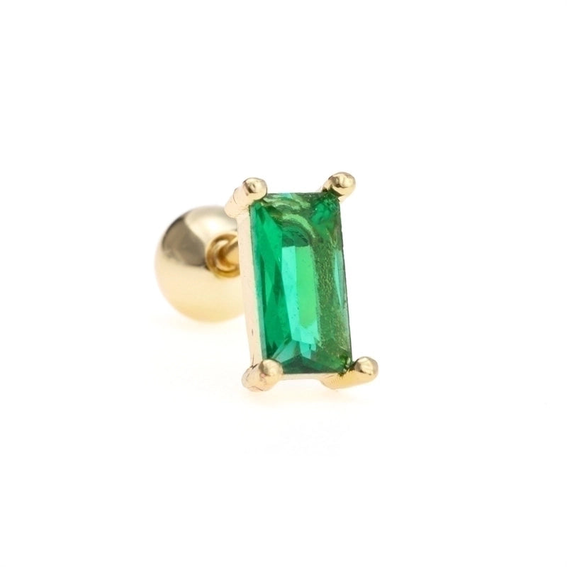 Ear Cartilage Rings & Studs Minimalist Geometric Brass Gem