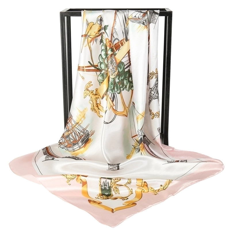 Spring Artificial Silk Women's Satin Scarf Printed All-matching Scarf 90 Large Kerchief Mother's Day Gift