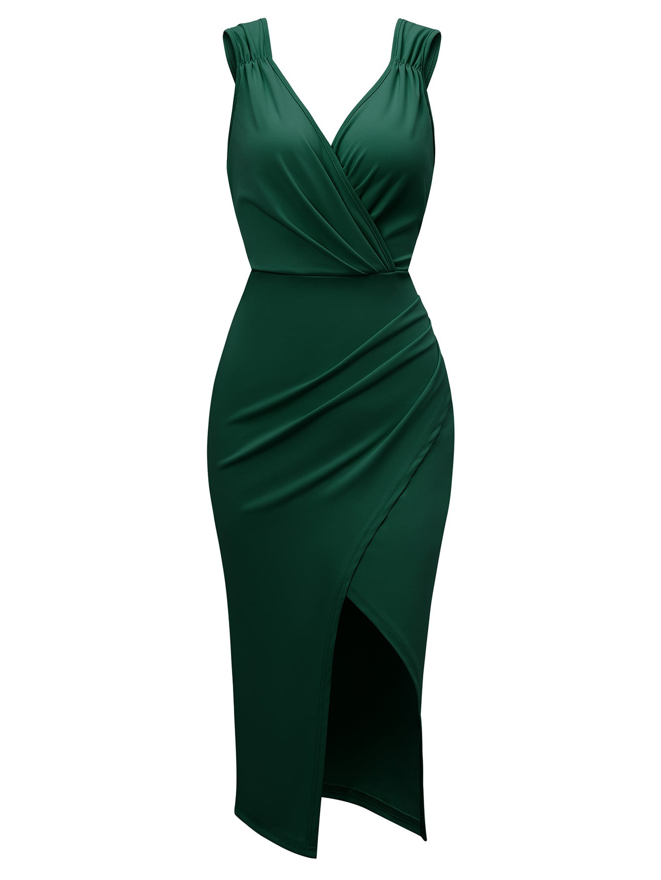 Celebrities Elegant Solid Solid Color V Neck Waist Skirt Dresses