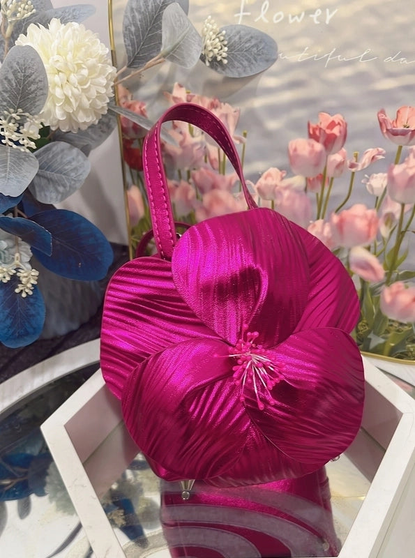 Women's Small Pu Leather Flower Streetwear Open Handbag