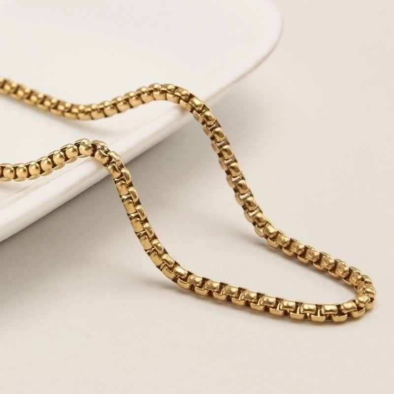 Casual Hip-Hop Minimalist Solid Color 304 Stainless Steel 18K Gold Plated Plating Stainless Steel Necklaces