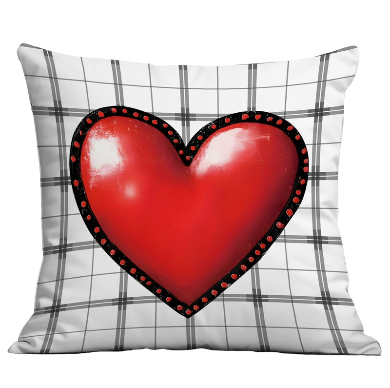 Valentine'S Day Minimalist Letter Heart Shape Short Velvet Pillow Cases Couch & Sofa Decor