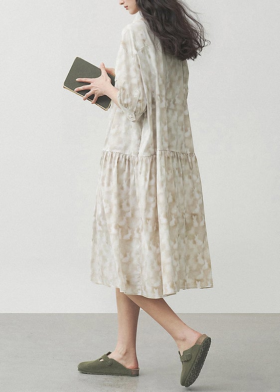 Original Peter Pan Collar Tie Dye Print Shirt Dress Summer