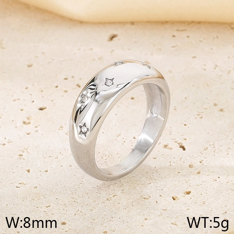 Vintage Style Classic Style Hexagram 304 Stainless Steel 18K Gold Plated Rings