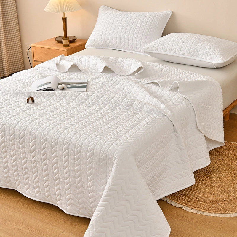 In Stock Exclusive For Pure Color Washed Cotton Bedspread Tatami Quilted Non-Slip Bed Sheet Three-Piece Set Tailstock Cover Blanket
