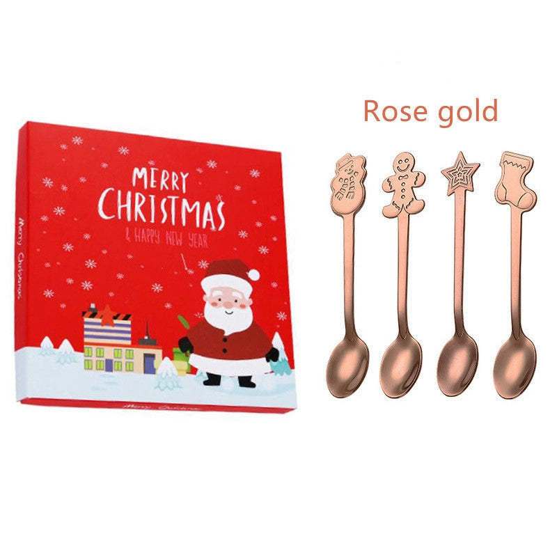 Christmas Fashion Cartoon Stainless Steel Festival Spoon 1 Set