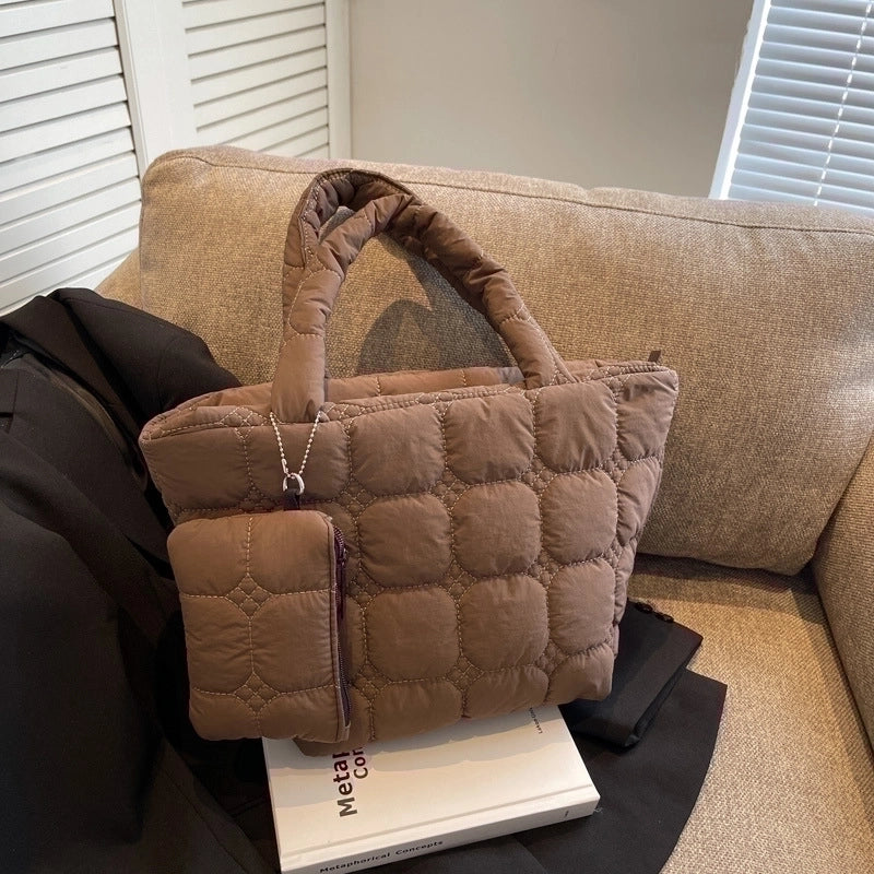 Women's All Seasons Nylon Solid Color Streetwear Square Zipper Shoulder Bag Tote Bag
