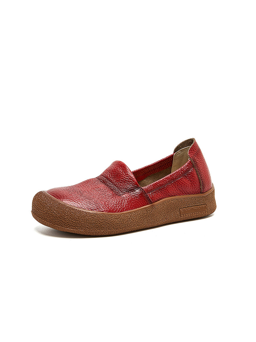 Women Summer Casual Genuine Leather Flat Shoes