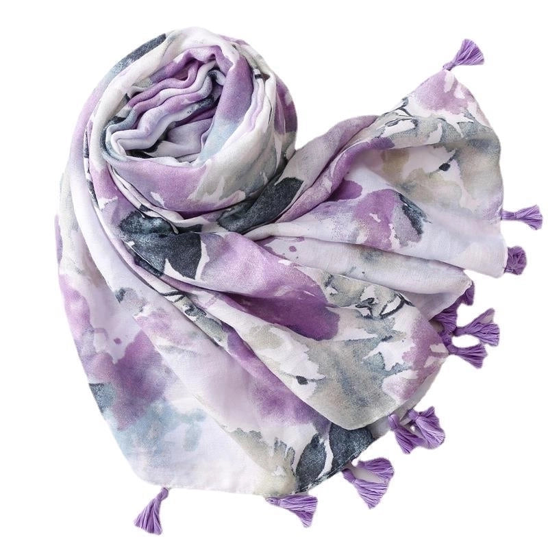 Women's Fashion Tie Dye Polyester Silk Scarves