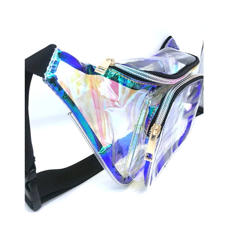 Streetwear Solid Color Transparent Zipper Fanny Pack