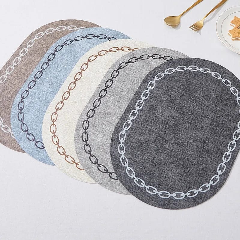 2PCs Oval Shape Leather Placemats(SA2405-258)