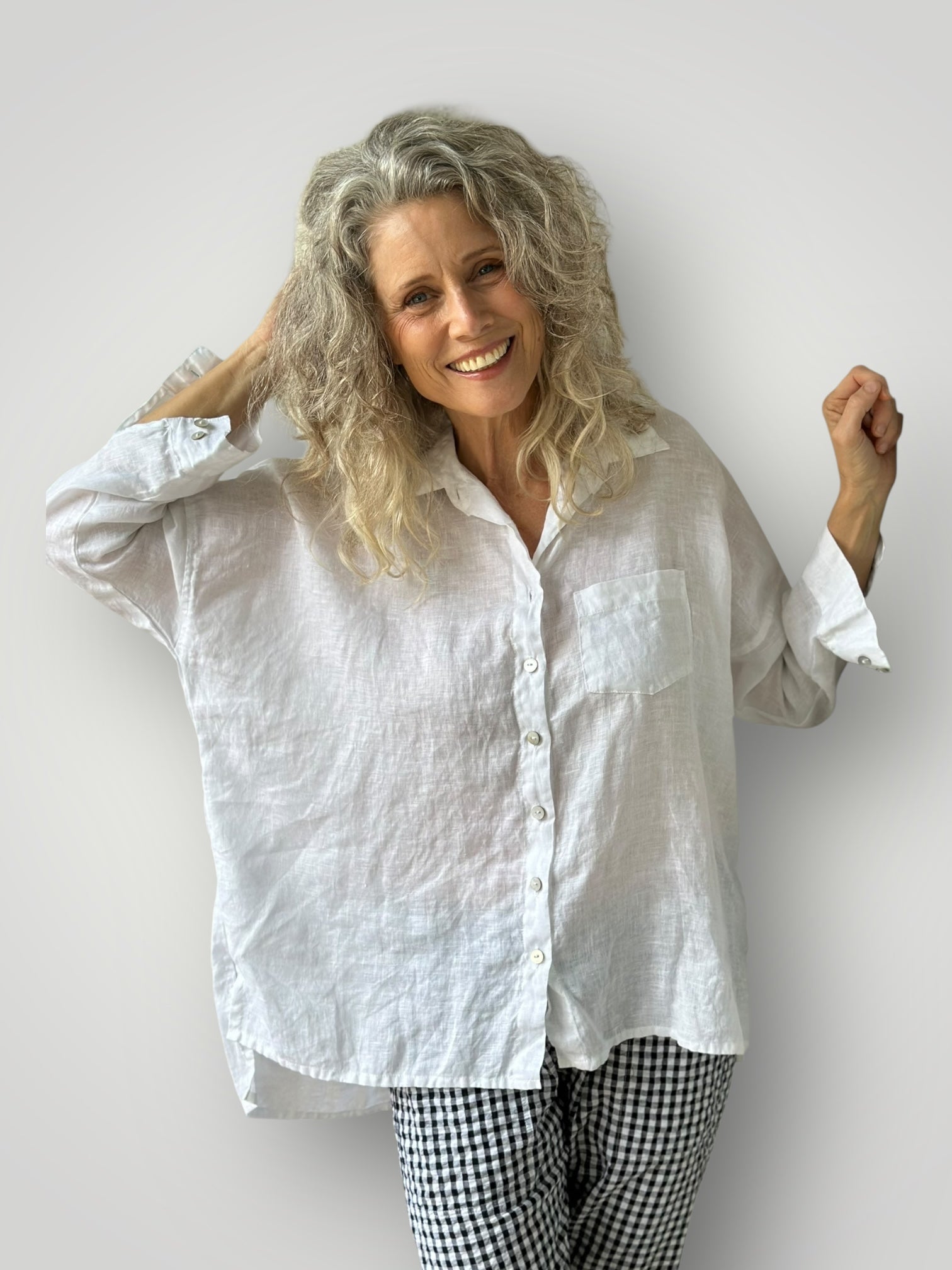 rosie shirt - white linen